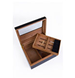 Yarım Cam Tavan Puro Humidor / Puro Saklama Kutusu - Siyah 0199