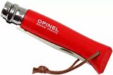 Opinel Inox No 8 Gürgen Saplı Paslanmaz Çelik Trekking Çakı - Kırmızı