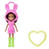 Polly Pocket ve Maceraları Ana Karakter Bebeği Anahtarlık JMN38 - Kalp Desenli-Çilek Desenli-Pembe Kapüşonlu Jkc63
