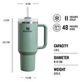 Stanley Quencher Pipetli Termos Bardak 1.18 Lt - Yeşil