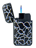 Zengaz Cool Tasarım Jet Alev Çakmak - Black Crackle