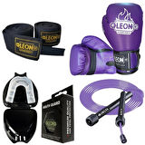 Leon Blade Training Boks Eldiveni, Bandaj Dişlik Atlama İpi Seti Mor