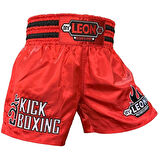 Leon Kick Boxing Nakışlı Kick Boks Şortu Kırmızı