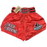 Leon Kick Boxing Nakışlı Kick Boks Şortu Kırmızı