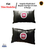 Fiat Logolu Oto Koltuk Boyun Yastığı 2 Parça Tüm Modeller İçin Uygundur