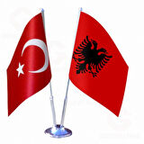 Arnavutluk ve Türkiye Masa Bayrağı Seti