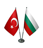Bulgaristan ve Türkiye ikili Masa Bayrağı Seti
