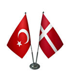 Danimarka ve Türkiye İkili Masa Bayrağı Seti