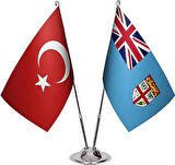 Fiji Adaları ve Türkiye ikili Masa Bayrağı seti