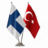 Finlandiya ve Türkiye ikili Masa Bayrağı Set