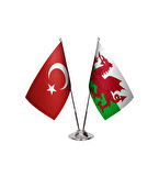 Galler ve Türkiye İkili Masa Bayrağı Seti