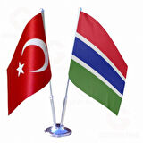 Gambiya ve Türkiye ikili Masa Bayrağı seti
