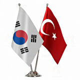 Guney kore ve Türkiye ikili Masa Bayrağı Seti