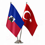Haiti ve Türkiye İkili Masa Bayrağı seti