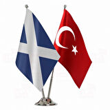 İskoçya ve Türkiye İkili Masa Bayrağı Seti