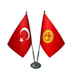 Kırgızistan ve Türkiye İkili Masa Bayrağı Seti