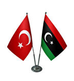 Libya ve Türkiye İkili Masa Bayrağı Seti