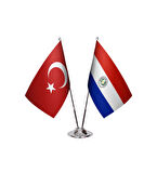 Paraguay ve Türkiye İkili Masa Bayrağı Seti