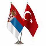Sirbistan ve Türkiye İkili Masa Bayrağı Seti