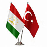 Tacikistan ve Türkiye İkili Masa Bayrağı Seti