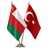 Umman ve Türkiye İkili Masa Bayrağı Seti