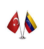 Venezuella ve Türkiye İkili Masa Bayrağı Seti