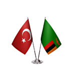 Zambiya ve Türkiye İkili Masa Bayrağı Seti