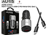 ARAÇ İÇİ METAL BAŞLIKLI 45W USB-C/TYPE-C GİRİŞLİ VE  KABLOLU SÜPER HIZLI OTO ŞARJ CİHAZI TAKIMI