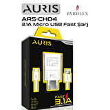 AURIS EV TİPİ 3.1A MİCRO BEYAZ HIZLI ŞARJ CİHAZI TAKIMI