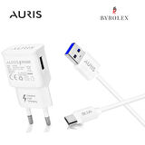 AURIS EV TİPİ 3.1A USB / TYPE-C BEYAZ HIZLI ŞARJ CİHAZI TAKIMI