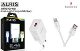 AURIS EV TİPİ 2.4A LİGHTİNG (İPHONE) BEYAZ HIZLI ŞARJ CİHAZI TAKIMI
