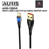45W USB / LİGHTİNG ( İPHONE ) ŞEFAF IŞIKLI ŞARJ VE DATA KABLOSU