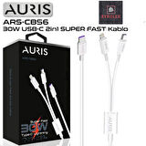 30W USB / LİGHTİNG + TYPE-C 2 in 1 SÜPER HIZLI ŞARJ VE DATA KABLOSU