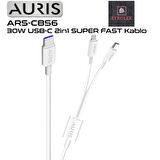 30W USB / LİGHTİNG + TYPE-C 2 in 1 SÜPER HIZLI ŞARJ VE DATA KABLOSU