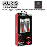 AURIS 60W  USB-C / TYPE-C SÜPER HIZLI LED IŞIKLI ŞARJ VE DATA KABLOSU