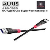 AURIS 6.0A  USB / TYPE-C YÜKSEK HIZLI LED IŞIKLI ŞARJ VE DATA KABLOSU