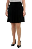 Kısa Kore Okul Tarzı Pileli Astarsız Fermuarlı Dugmelı Portoriko Etek