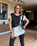 Kadın Bağlama Detaylı Deri Yelek Ve Bluz