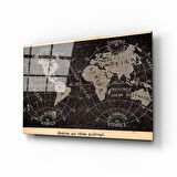 Dünya Haritası 25 Cam Tablo
