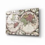 Dünya Haritası 41 Cam Tablo