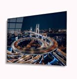 Şehir Manzarası Cam Tablo 4mm Dayanıklı Temperli Cam