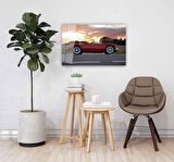 Kırmızı Araba Cam Tablo 4mm Dayanıklı Temperli Cam