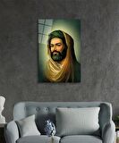 Hz. Ali Dini İslami Cam Tablo Ev ve Ofis Duvar Dekoru Hediyelik Büyük Tablo Dayanıklı Cam
