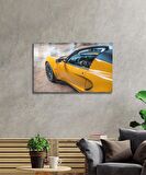 Sarı Araba Cam Tablo