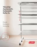  Home S4 Premium 4 Katlı BEYAZ Çamaşırlık BEYAZ Made in Korea Tam Katlanır Tekerlekli Çamaşır Kurutmalık