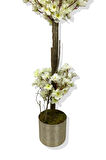 BEYAZ BAHAR DALI YAPAY AĞAÇ 120 CM 15X15 GALVANİZ SAKSI
