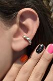 Beyaz Mineli Earcuff Kıkırdak Küpesi