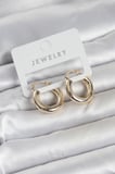 Gold Renk Pirinç Halka 20 mm Kadın Küpe