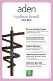 Aden Eyeliner Pencil Waterproof - Suya Dayanıklı Eyeliner Kalem 20 Coco Bark(Kakao Kabuğu)