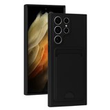 Galaxy S24 Ultra Kılıf Kelvin Kartvizitli Silikon - Siyah